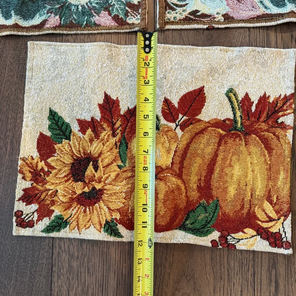 Vintage placemats designed with sunflower & pumpkins, set of 4